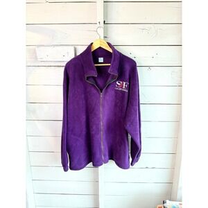 Vintage Andys San Francisco California Full Zip Fleece Jacket Purple Mens XL USA
